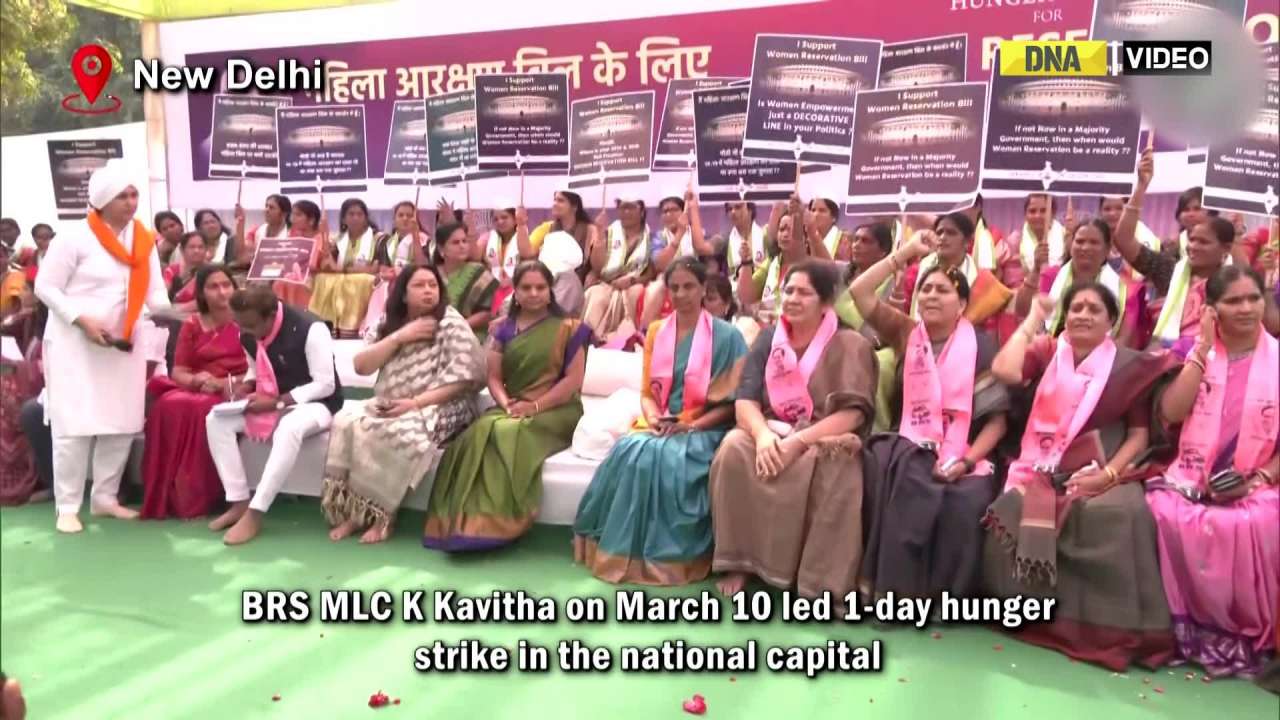 Delhi: K Kavitha sits on hunger strike demanding Women’s Reservation Bill