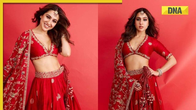 640px x 360px - Sara Ali Khan looks mesmerising in red lehenga at Lakme Fashion Week, fans  call her 'param sundari'