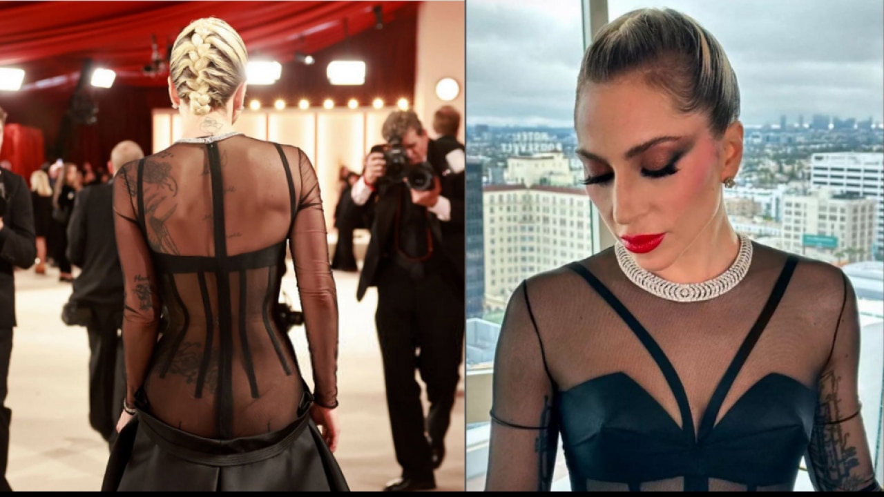 Lady Gaga Makes Bare-Bum Appearance in Black Dress