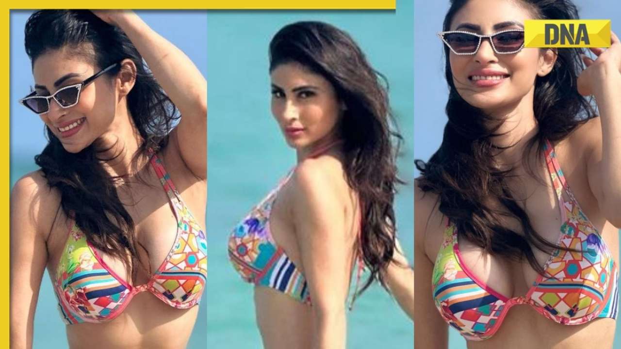 1280px x 720px - Viral video: Mouni Roy raises temperature in sexy colorful bikini, watch