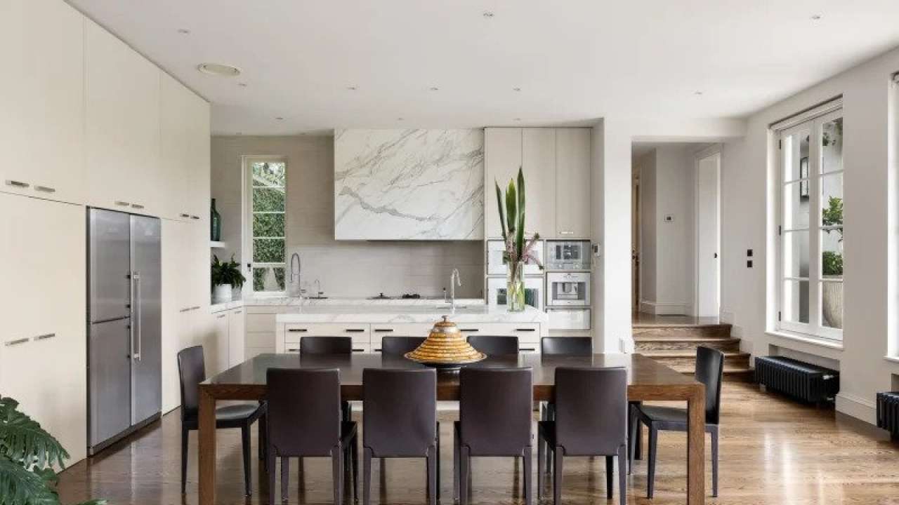 Marble-topped kitchen