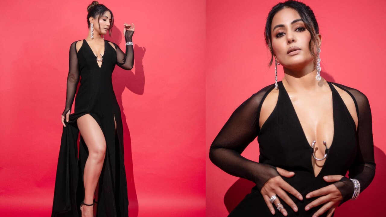 Hina Khan black hot dress