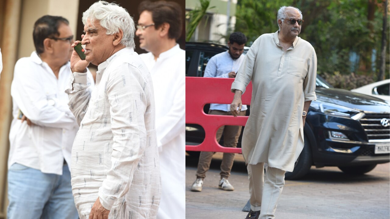 Javed Akhtar & Boney Kapoor at prayer meet