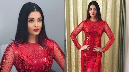 Aishwarya in red gown