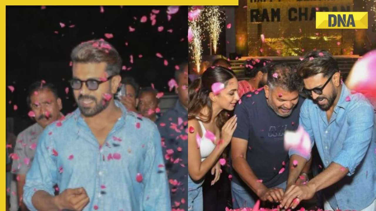 Watch: Ahead of his birthday, Ram Charan gets grand surprise from team RC15, Kiara Advani, director Shankar