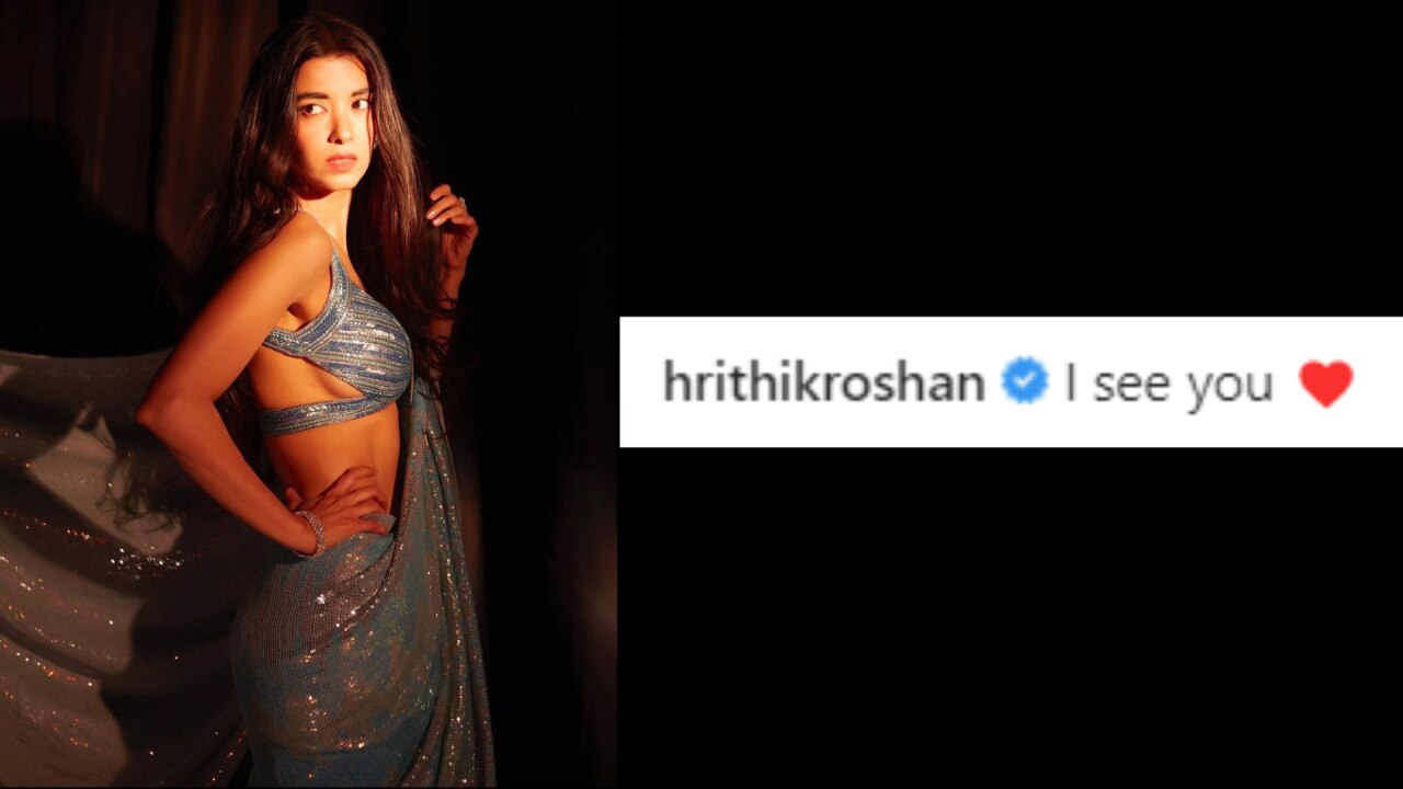 Hrithik Roshan reaction on Saba Azad saree look