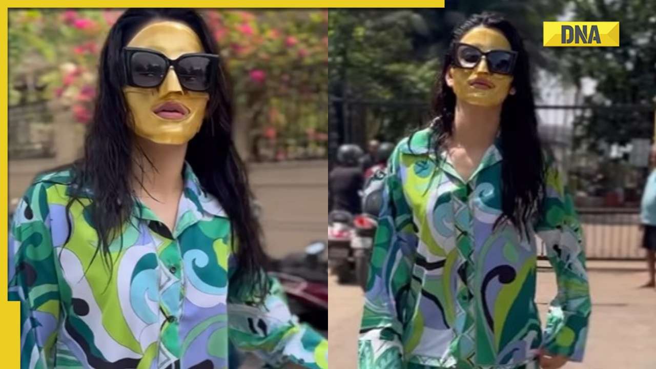 Urvashi Rautela trolled for wearing '24-carat nanogold' face mask in public, netizens call her 'female Raj Kundra'