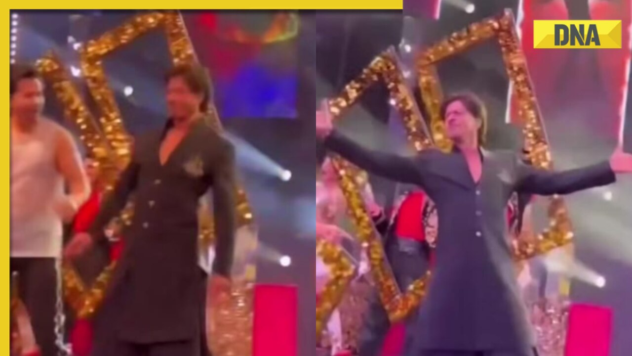 Watch: Shah Rukh Khan dances with Varun Dhawan, Ranveer Singh to Jhoome Jo Pathaan; fans say 'he looks fittest here'