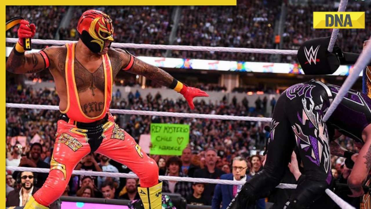 Wrestlemania 39: Rey Mysterio hits his son Dominik with a belt in front of  80,000 fans, video goes viral