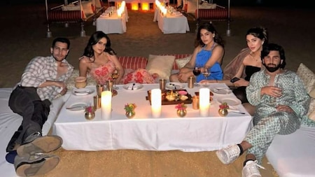 Nysa Devgan and her friends enjoy their dinner in desert