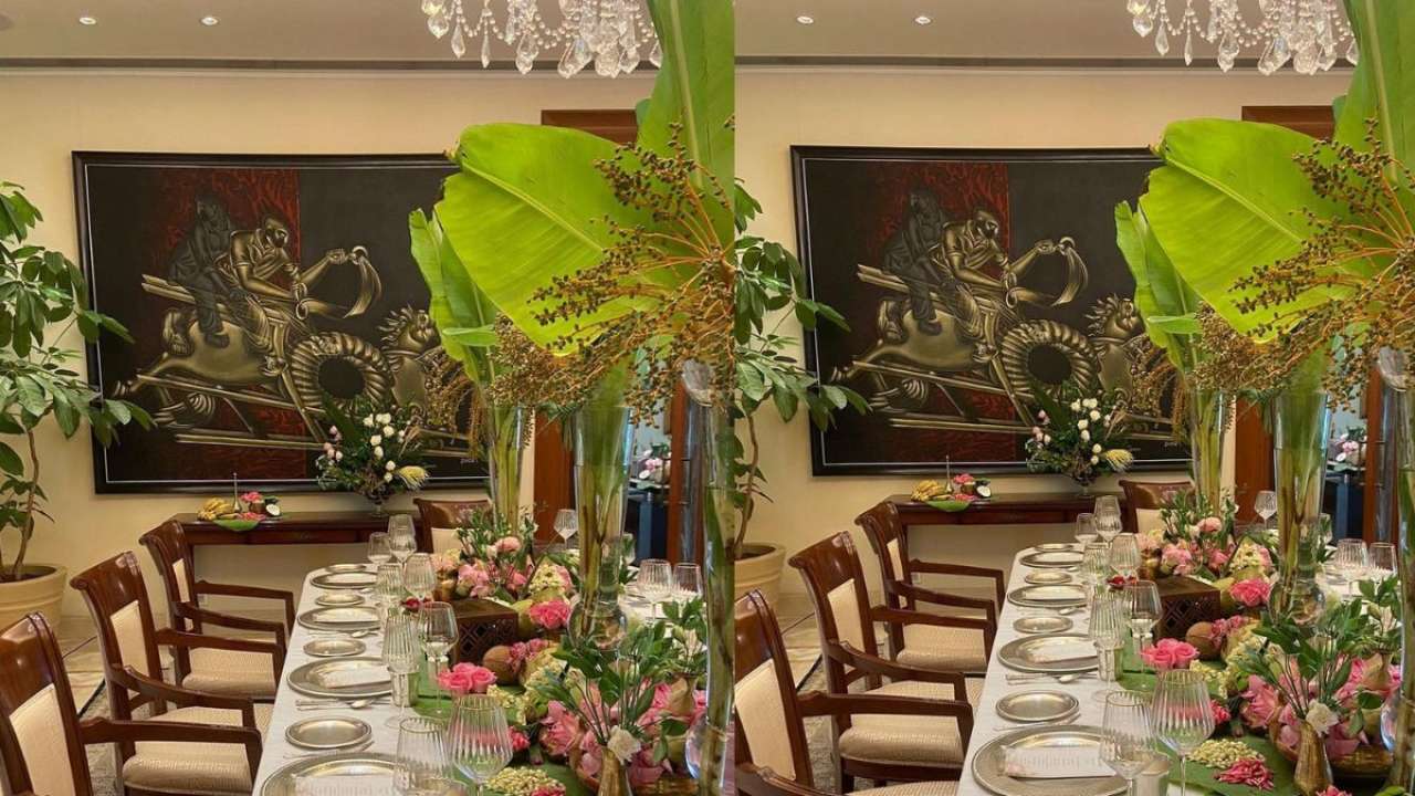 Dining table at Sonam's Delhi mansion