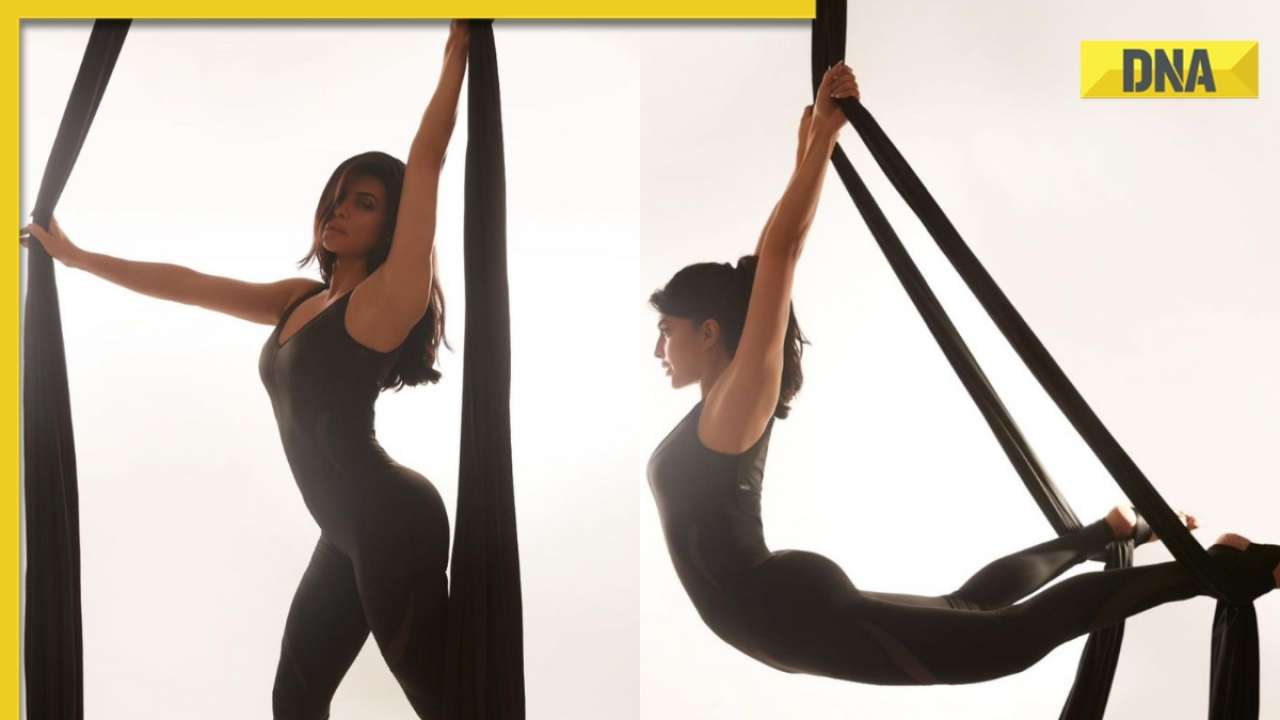 Jacqueline Fernandez performs aerial yoga, shows off sultry figure in body-hugging outfit, photos go viral