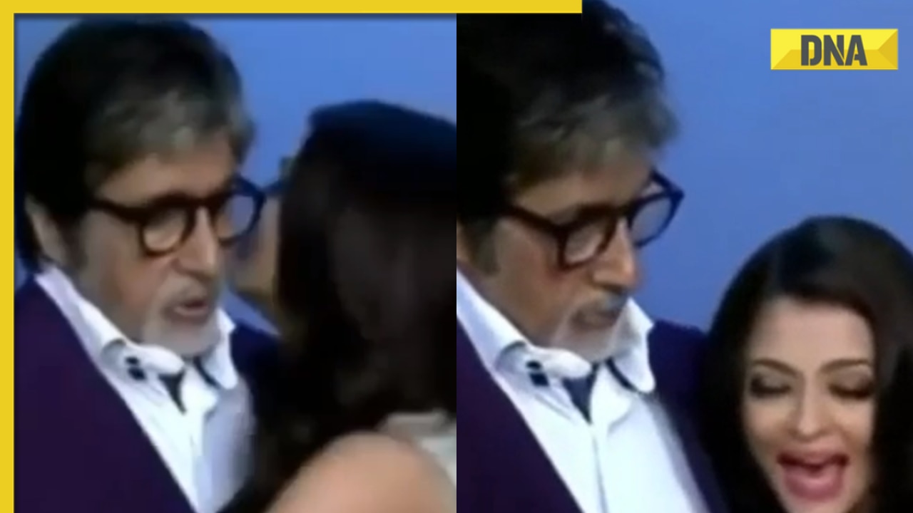 Aishwarya X X X - Watch: Aishwarya Rai plants a kiss on 'visibly embarrassed' Amitabh  Bachchan, viral video shocks fans