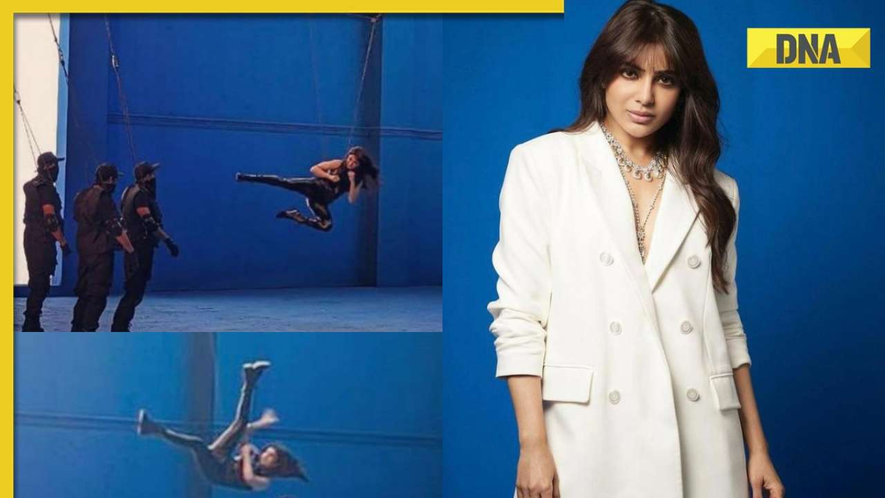 Samantha Ruth Prabhu dangles from wires, performs dangerous stunts in BTS pics; fans amazed she doesn't use body double