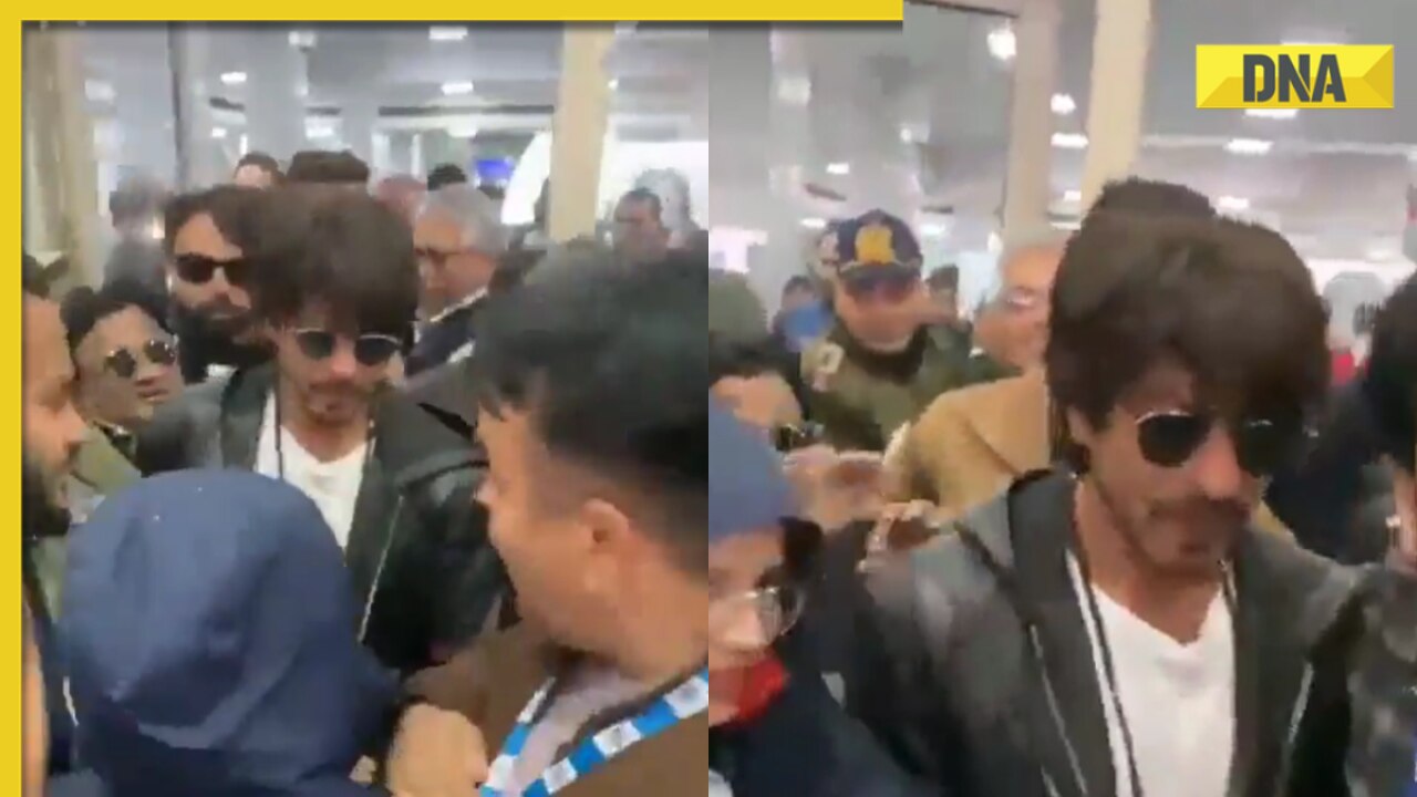 Viral video: Shah Rukh Khan mobbed at Srinagar airport by hundreds of fans as he returns from Kashmir after Dunki shoot