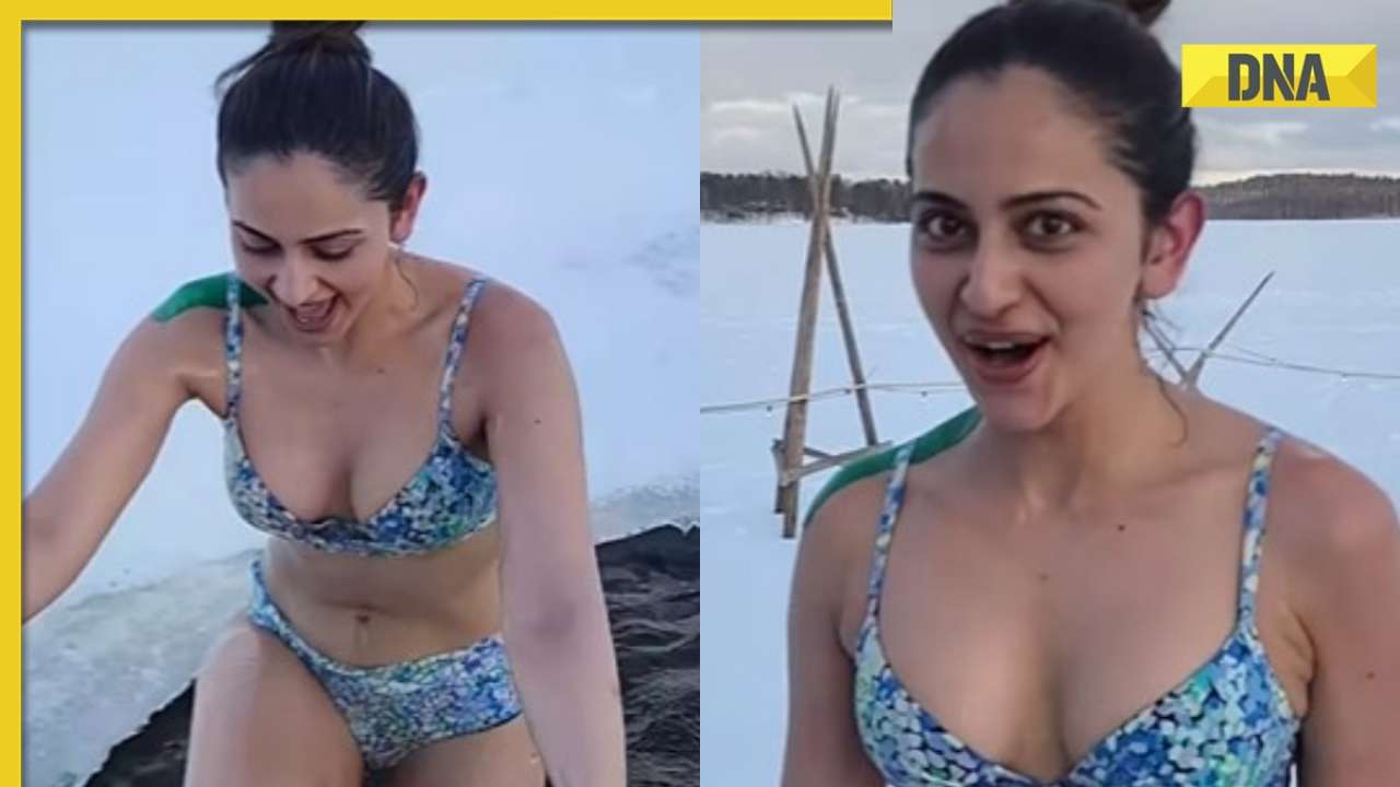 Watch: Rakul Preet Singh takes dip in ice-cold water wearing bikini, fans  say 'proof she