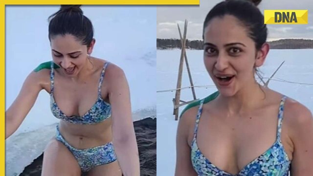 640px x 360px - Watch: Rakul Preet Singh takes dip in ice-cold water wearing bikini, fans  say 'proof she is too hot'