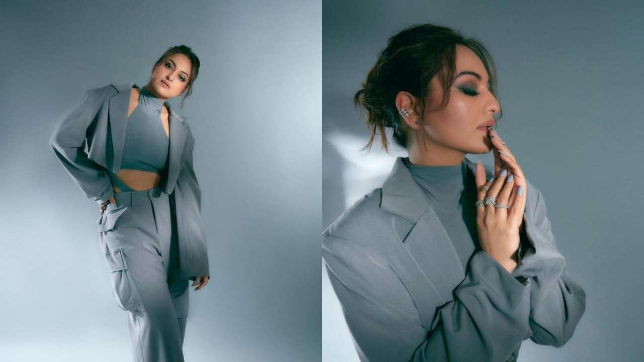 Blue Film Xxx Sonakshi Sinha - Sonakshi Sinha looks stunning at Dahaad promotions in grey pant suit  worth...