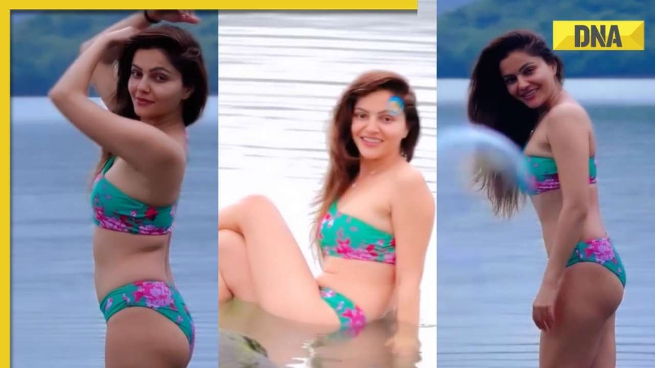 Rubina Xx Video - Viral video: Rubina Dilaik raises the heat in sexy floral bikini at a  beach, watch