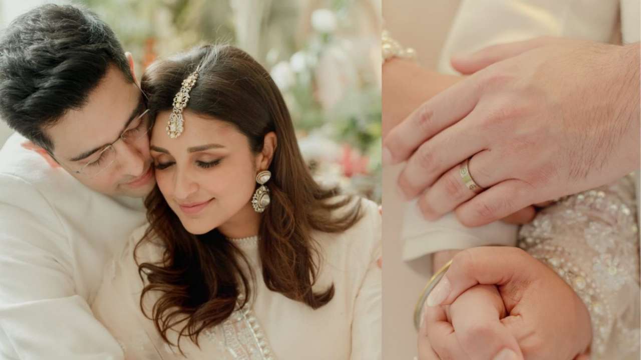 Parineeti Chopra and Raghav Chadha flashing their rings