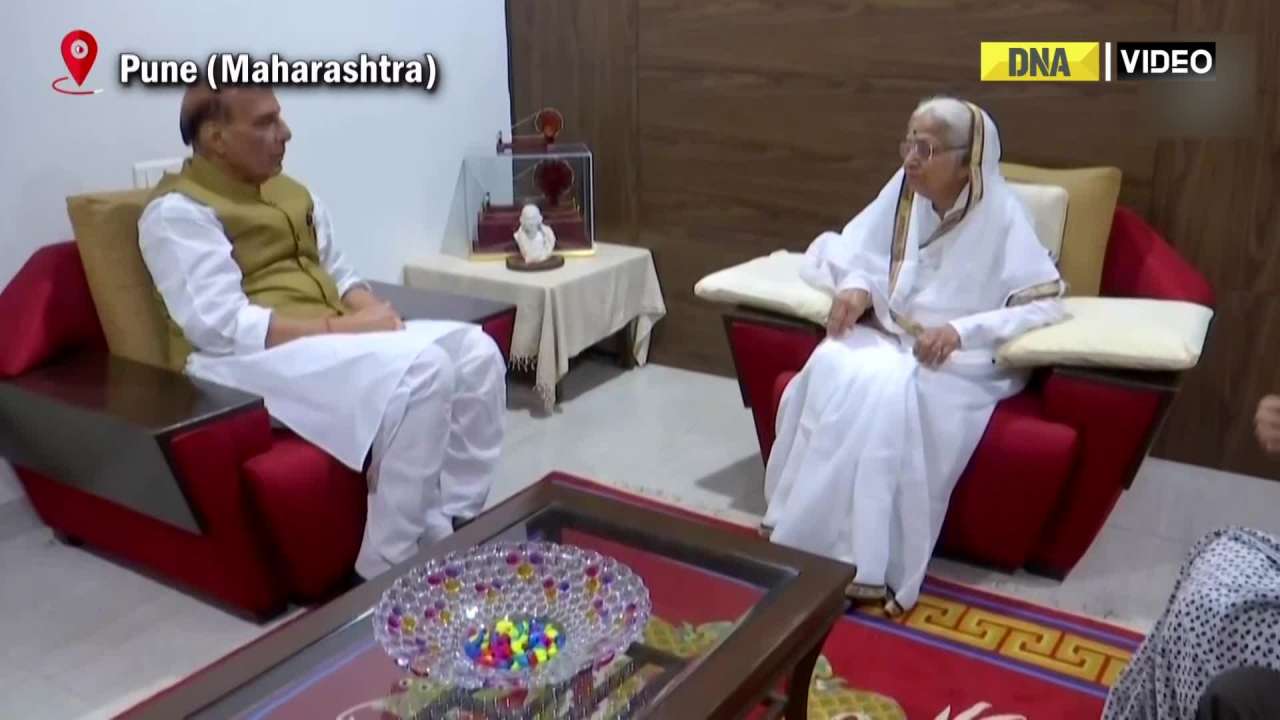 Defence Minister Rajnath Singh meet former President Pratibha Patil in Pune  