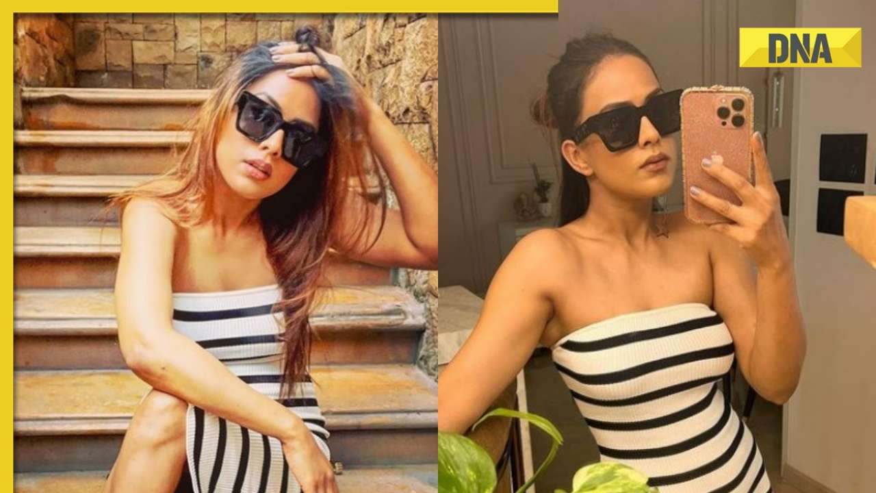 Nia Sharma Flaunts Her Hourglass Figure In Sexy Striped Bodycon Dress See Viral Photos