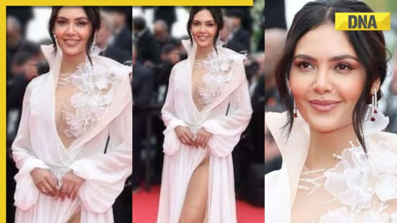 Viral video: Esha Gupta flaunts cleavage in sexy thigh-high slit dress at Cannes, watch
