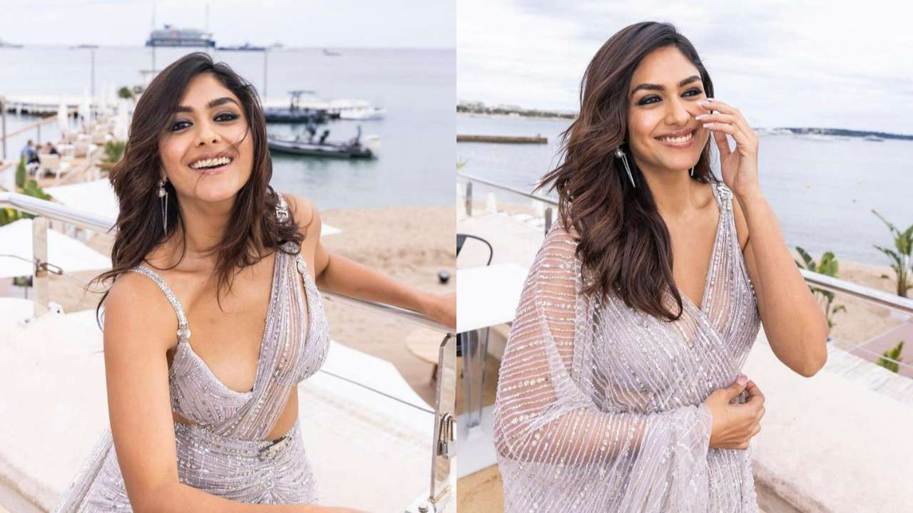 Mrunal Thakur flashes her smile