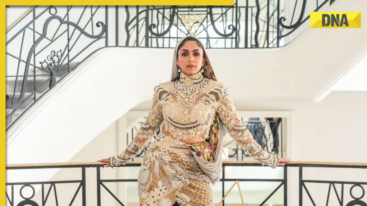 'Sita married to Prince of Oman': Mrunal Thakur opts for hooded dress for Cannes red carpet, fans make Sita Ramam jokes