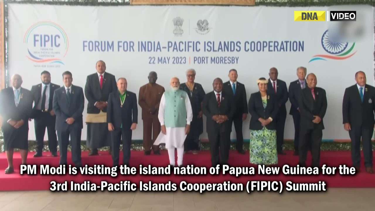 Pacific Island Countries Leader Pose For Photograph With Pm Modi During