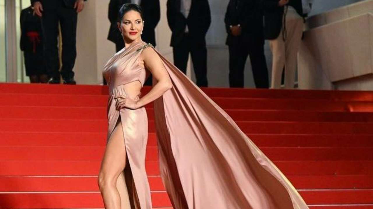 In pics: Sunny Leone drops sizzling photos in thigh high slit gown from