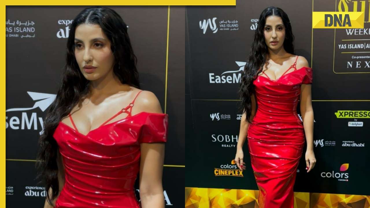 Nora Fatehi gets trolled as she poses in red bodycon gown at IIFA, netizens say ‘desperate to look like Kim Kardashian’