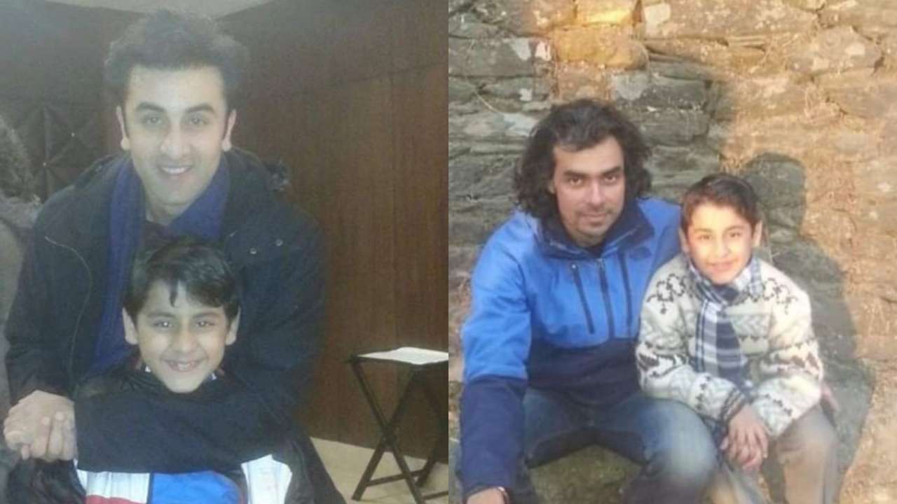 Ranbir Kapoor posing with his younger self