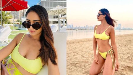 Tridha Choudhury in yellow bikini