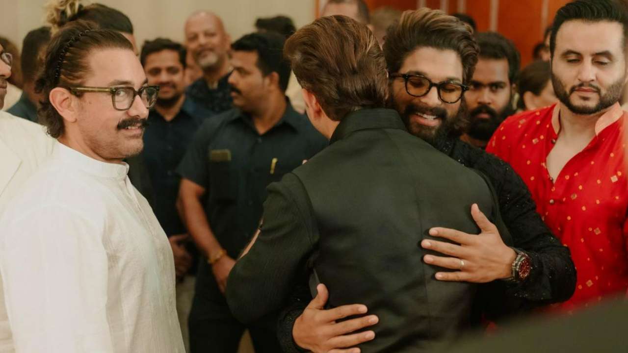 Allu Arjun with Hrithik Roshan and Aamir Khan