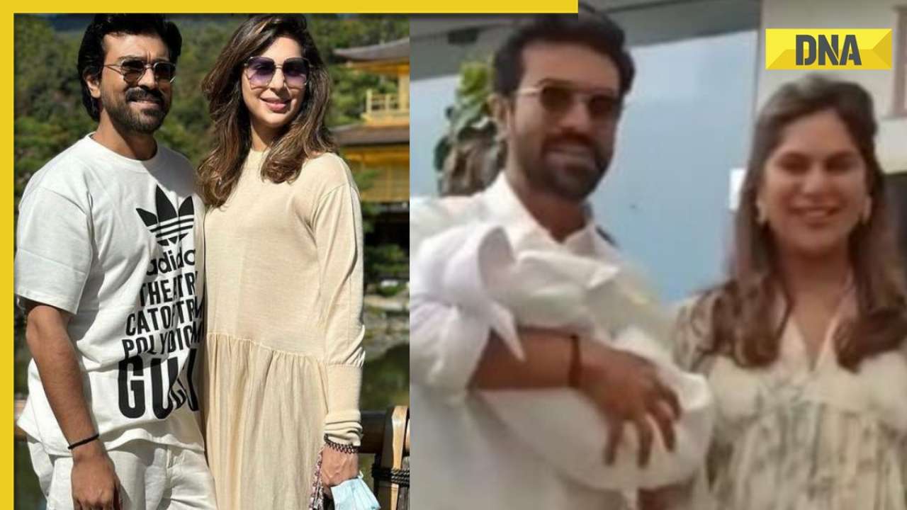 Watch: Ram Charan, Upasana Koindela flaunt big smile as they make first appearance with their 'mega princess'