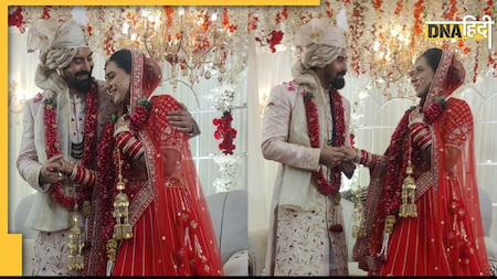 Kabir Duhan Singh hugs his wife at wedding