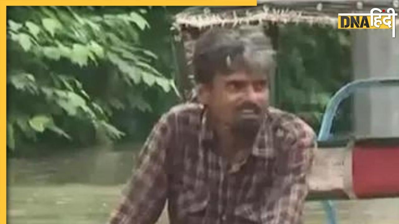 दिल्ली की सड़कें बनीं समंदर तो कुछ ऐसे रिक्शा चलाता नजर आया चालक, देखें Video 