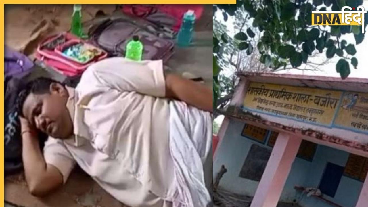 Madhya Pradesh Viral Video: स्कूल में बच्चों से लगवाई झाड़ू, खुद बैग के तकिए पर सो गए मास्टर जी