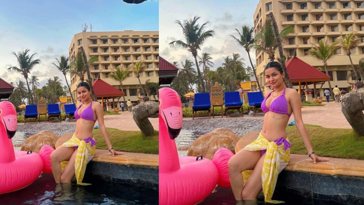 Avneet Kaur Hot Purple Bikini Look