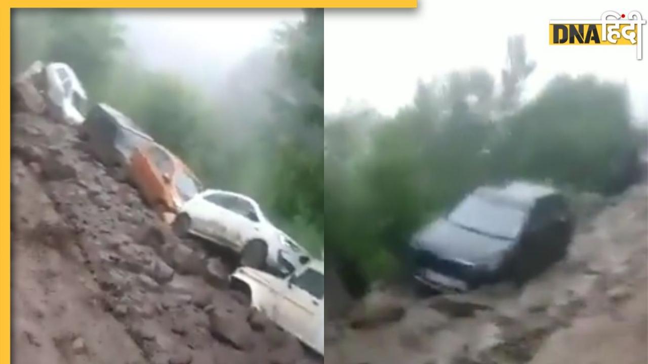 हिमाचल प्रदेश के किन्नौर में फटा बादल, तेज बहाव के साथ बह गईं कई गाड़ियां, बाढ़ जैसे हालात