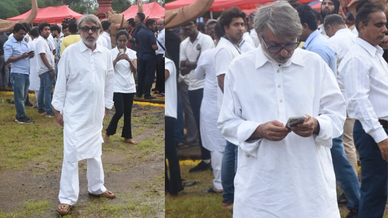 Sanjay Leela Bhansali at Nitin Desai Funeral