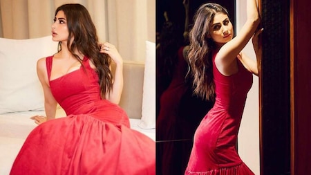 Mouni Roy raises the temperature in red bodycon gown, fans call her ...