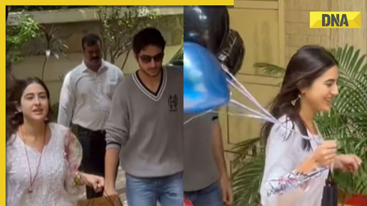 Sara Ali Khan-Ibrahim Ali Khan Arrive With Cake And Balloons To Wish ...