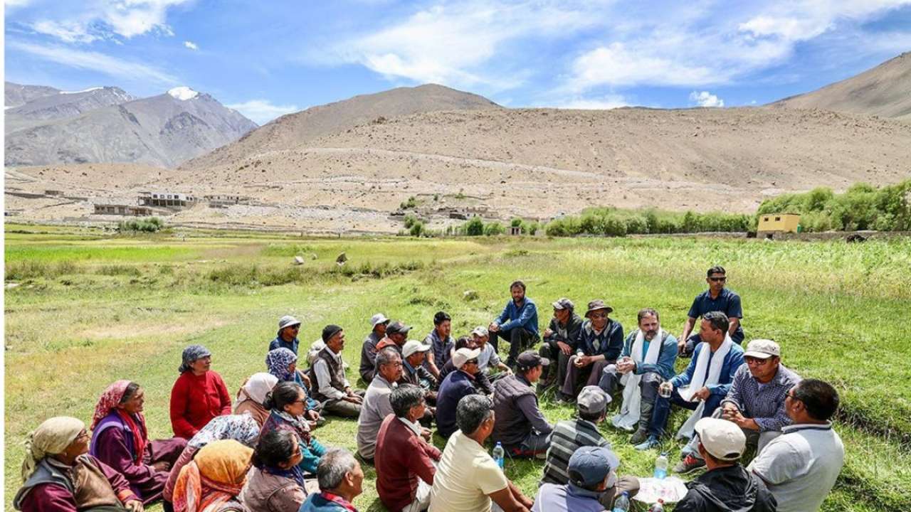 Rahul interacts with locals