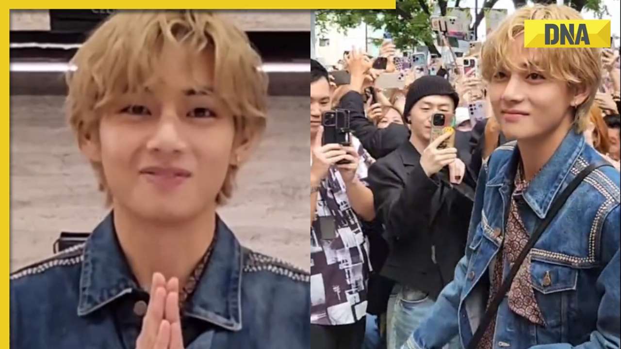 WATCH: BTS' V Asks Crowd Of Fans To 'Calm Down' At CELINE Store In Japan,  Does 'Namaste' In Viral Video