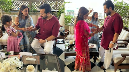 Soha Ali Khan, Saba Ali Khan ties rakhi to Saif Ali Khan