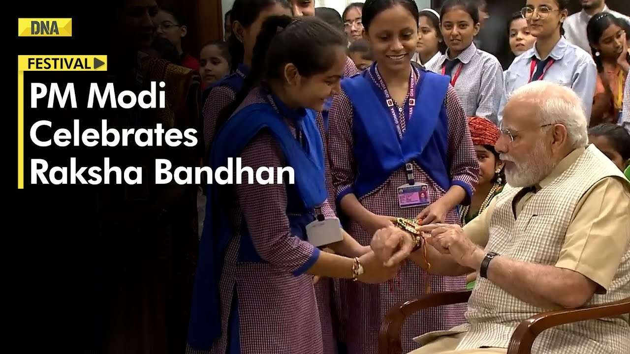 Watch: PM Narendra Modi Celebrates Raksha Bandhan With School Girls In ...
