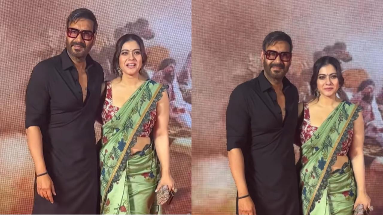 Kajol Ajay Devgan Poses At Gadar 2 Success Party