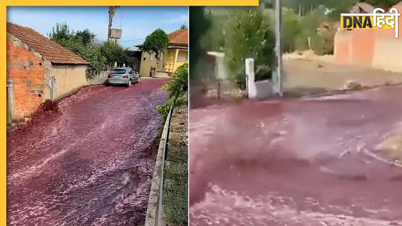 इस शहर में नदी के तरह सड़क पर बही Red Wine, वीडियो देख हो जाएंगे हैरान